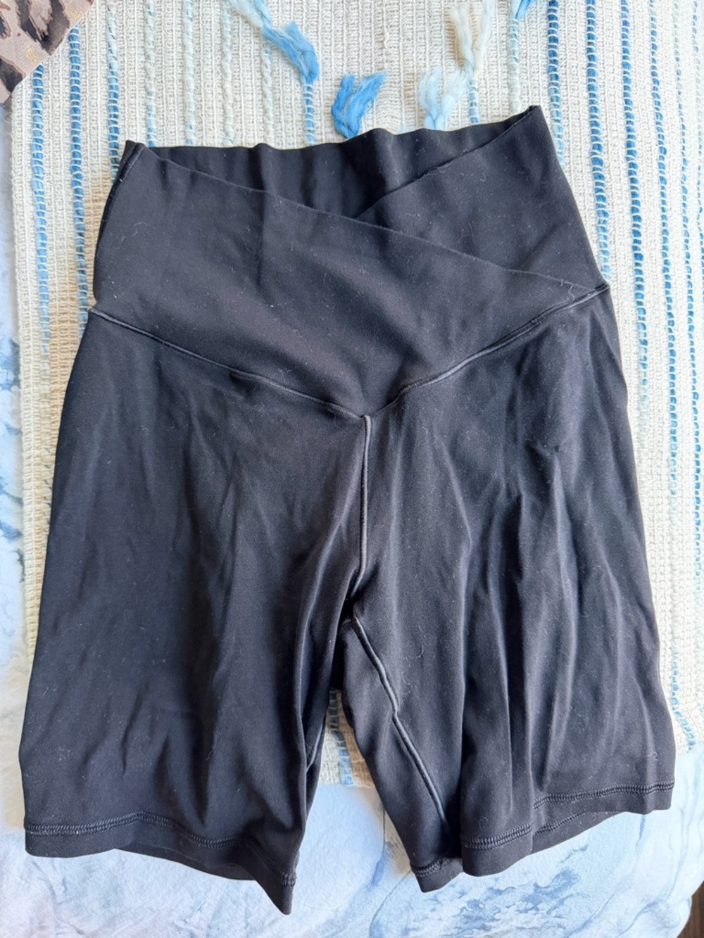 Offline by aerie Black High-Rise Bike Shorts with Crossover Waistband